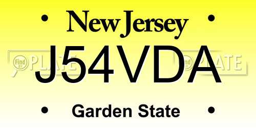 J54VDA New Jersey License Plate