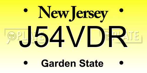 J54VDR New Jersey License Plate