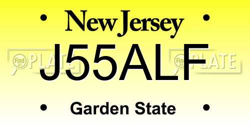 J55ALF New Jersey License Plate