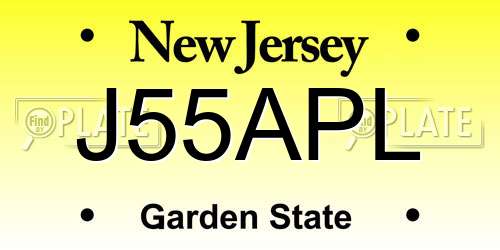 J55APL New Jersey License Plate