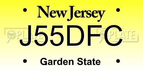 J55DFC New Jersey License Plate