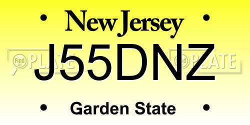 J55DNZ New Jersey License Plate