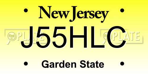 J55HLC New Jersey License Plate