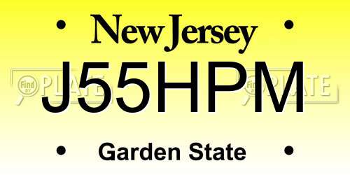 J55HPM New Jersey License Plate