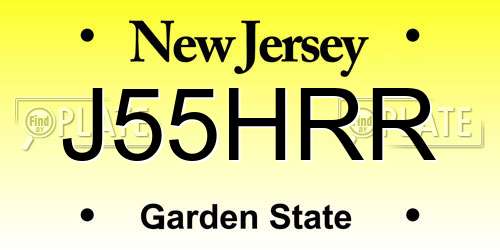 J55HRR New Jersey License Plate