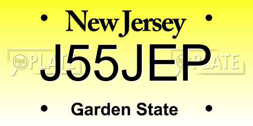 J55JEP New Jersey License Plate