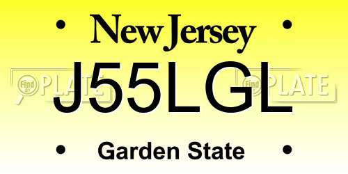 J55LGL New Jersey License Plate