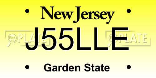 J55LLE New Jersey License Plate