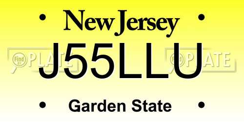 J55LLU New Jersey License Plate