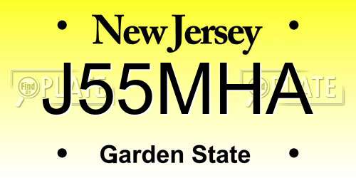 J55MHA New Jersey License Plate