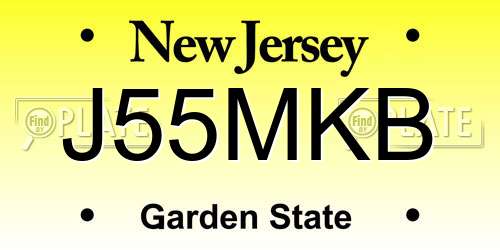 J55MKB New Jersey License Plate