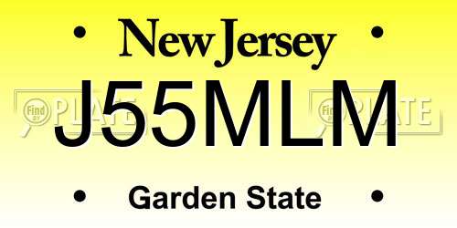 J55MLM New Jersey License Plate