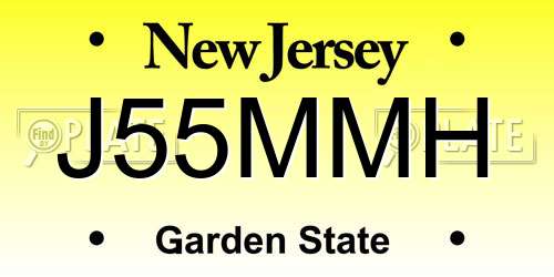 J55MMH New Jersey License Plate