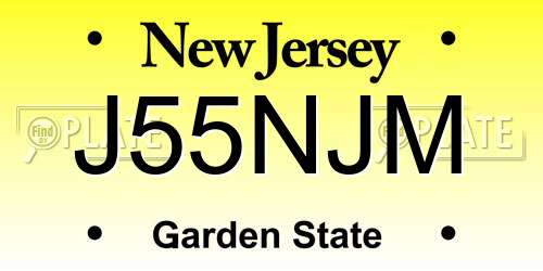 J55NJM New Jersey License Plate