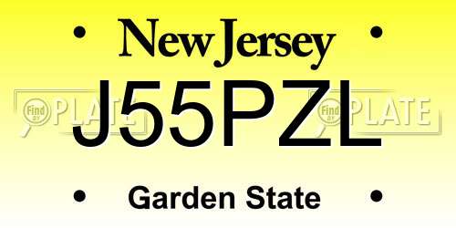 J55PZL New Jersey License Plate
