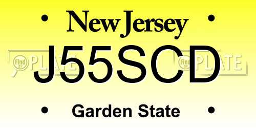J55SCD New Jersey License Plate