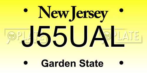 J55UAL New Jersey License Plate