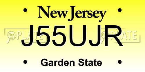 J55UJR New Jersey License Plate