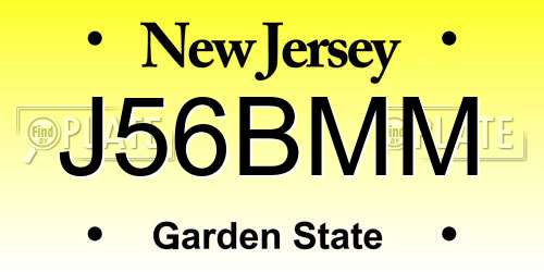 J56BMM New Jersey License Plate