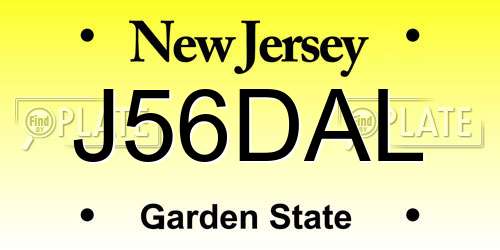 J56DAL New Jersey License Plate