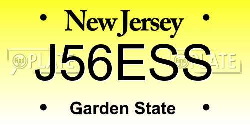 J56ESS New Jersey License Plate
