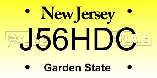 J56HDC New Jersey License Plate