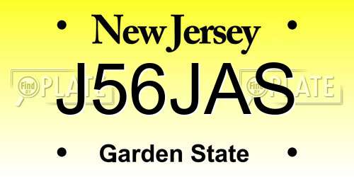 J56JAS New Jersey License Plate