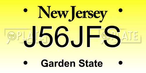 J56JFS New Jersey License Plate
