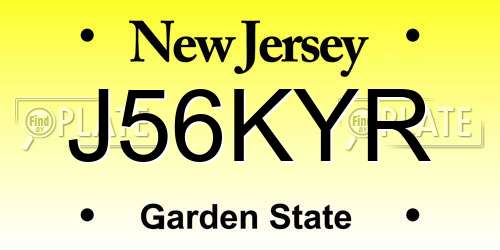 J56KYR New Jersey License Plate