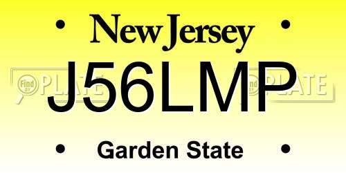 J56LMP New Jersey License Plate