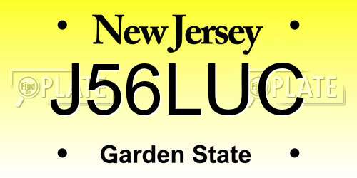 J56LUC New Jersey License Plate