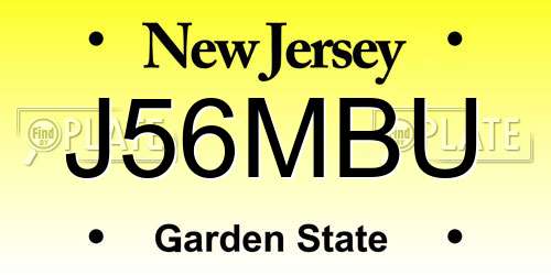 J56MBU New Jersey License Plate