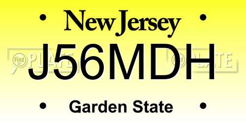J56MDH New Jersey License Plate