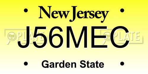 J56MEC New Jersey License Plate