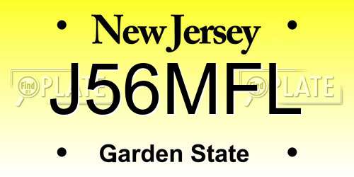 J56MFL New Jersey License Plate