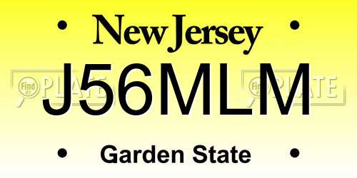 J56MLM New Jersey License Plate