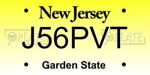 J56PVT New Jersey License Plate