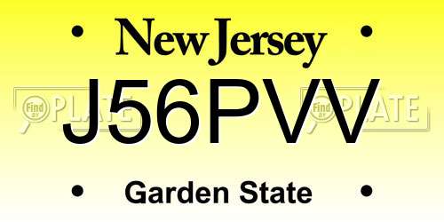 J56PVV New Jersey License Plate