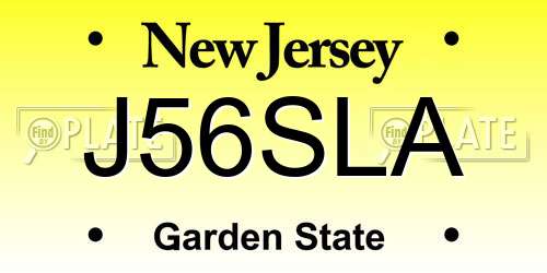 J56SLA New Jersey License Plate