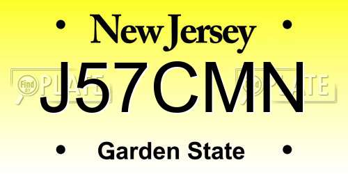 J57CMN New Jersey License Plate