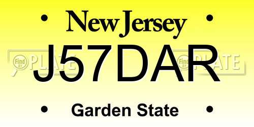 J57DAR New Jersey License Plate