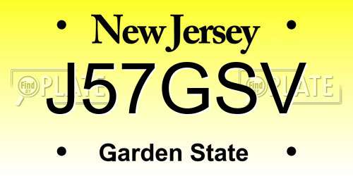 J57GSV New Jersey License Plate