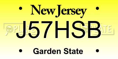 J57HSB New Jersey License Plate
