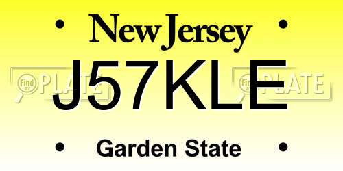 J57KLE New Jersey License Plate