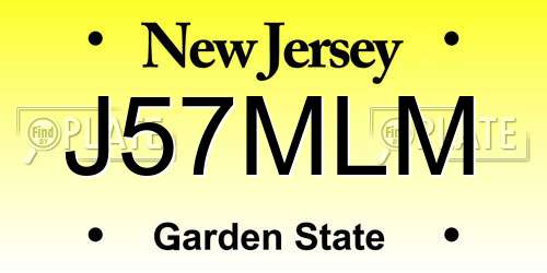 J57MLM New Jersey License Plate