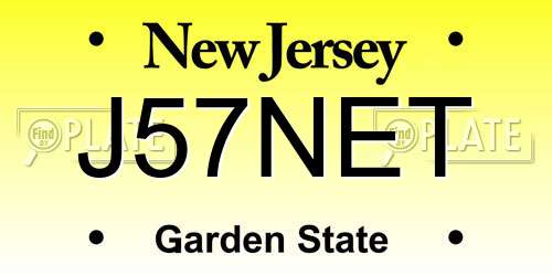 J57NET New Jersey License Plate