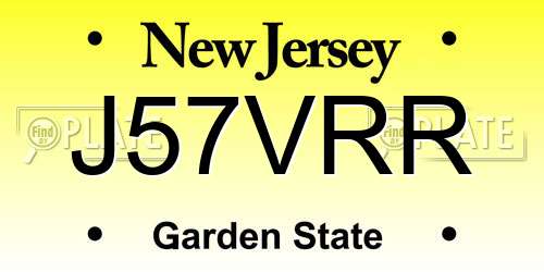 J57VRR New Jersey License Plate