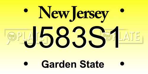 J583S1 New Jersey License Plate