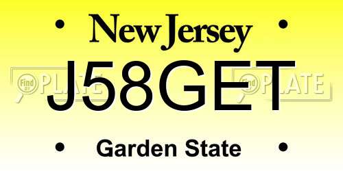 J58GET New Jersey License Plate