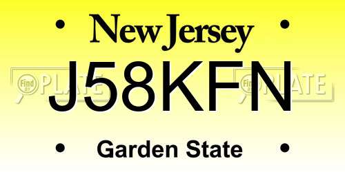 J58KFN New Jersey License Plate